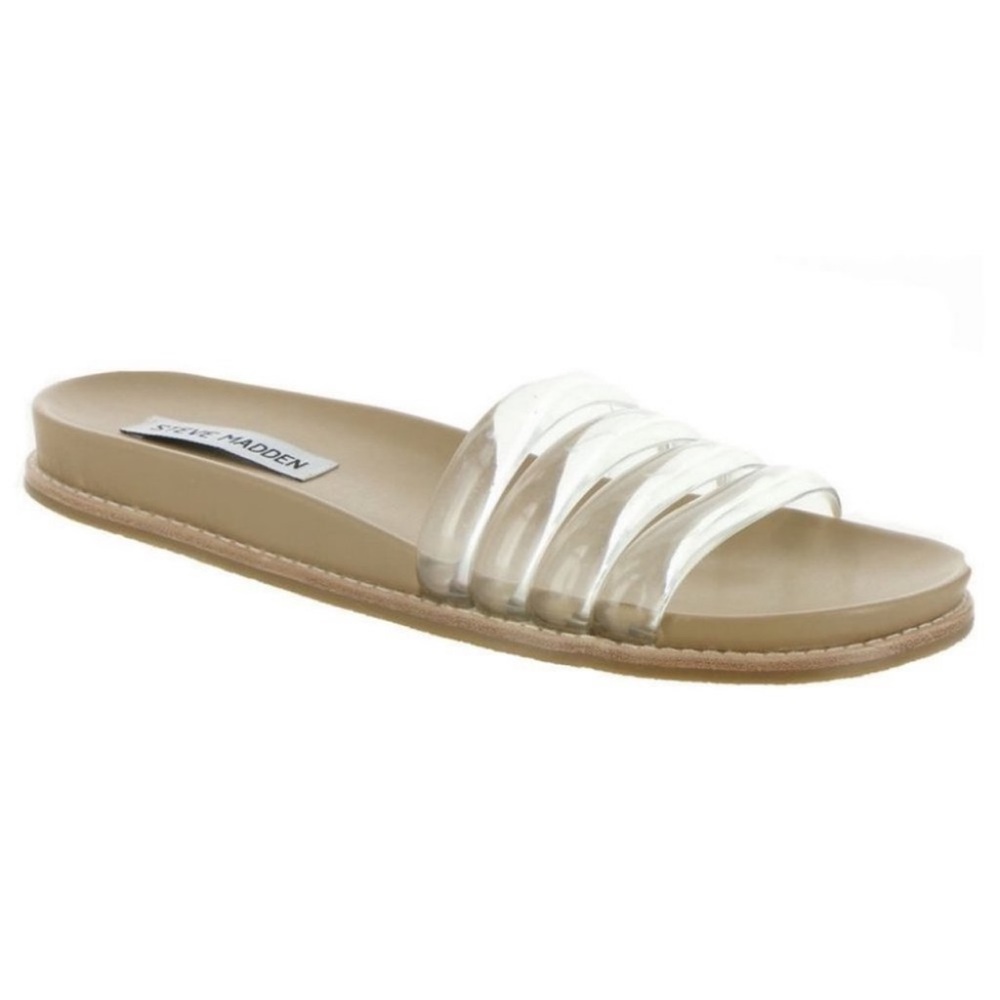 NEW Steve Madden Clear Slides Slip On Sandals Size 8 Nordstrom Drips Flats Shoes